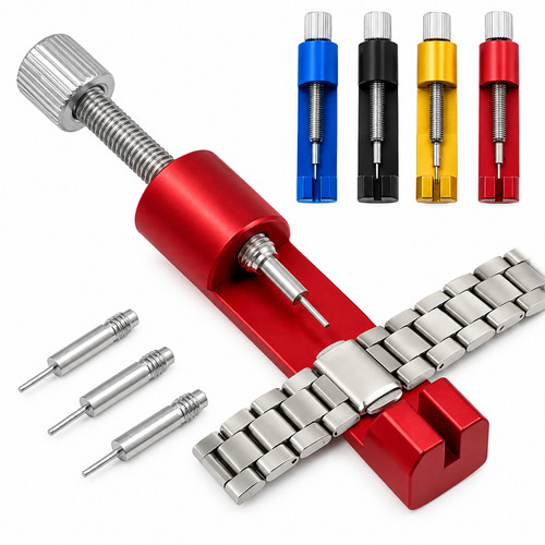Metal watch strap link pin - link,